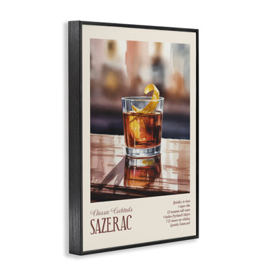Sazerac sur surface réfléchissante, estampe numérique, design par Andreas Magnusson
