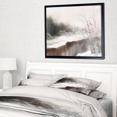 « snowy silence », reproduction de peinture à l’huile sur toile tendue encadrée