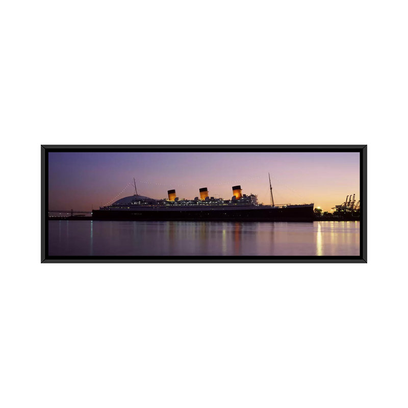 Reproduction de photo sur toile Ponoramique RMS Queen Mary, Long Beach, Californie, H 24 po x l 72 po x P 1,5 po