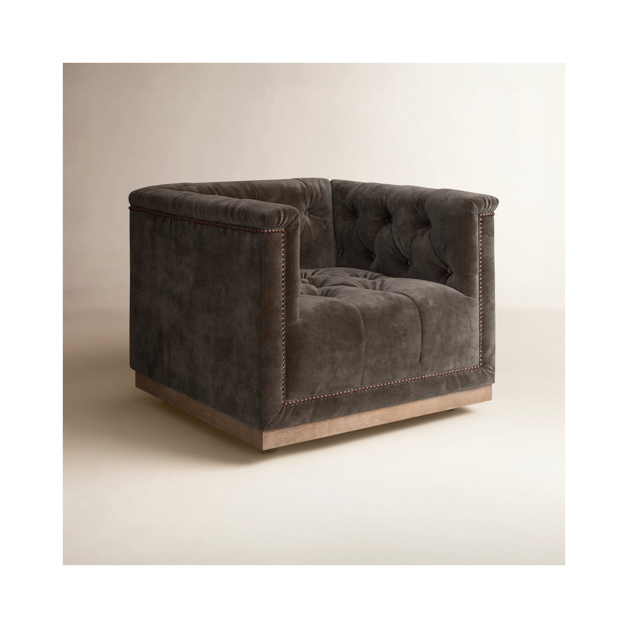 Byer Upholstered Swivel Accent Chair, Sapphire Birch