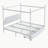 Metal Canopy Platform Bed With Upholstered Headboard, 2 Drawers And Button Stitching Design-1845864681