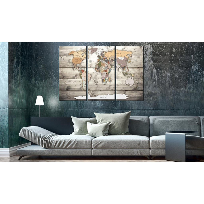 Histoire de voyage sur toile, ensemble de 3 pièces, H 24 po x l 36 po x P 0,7 po