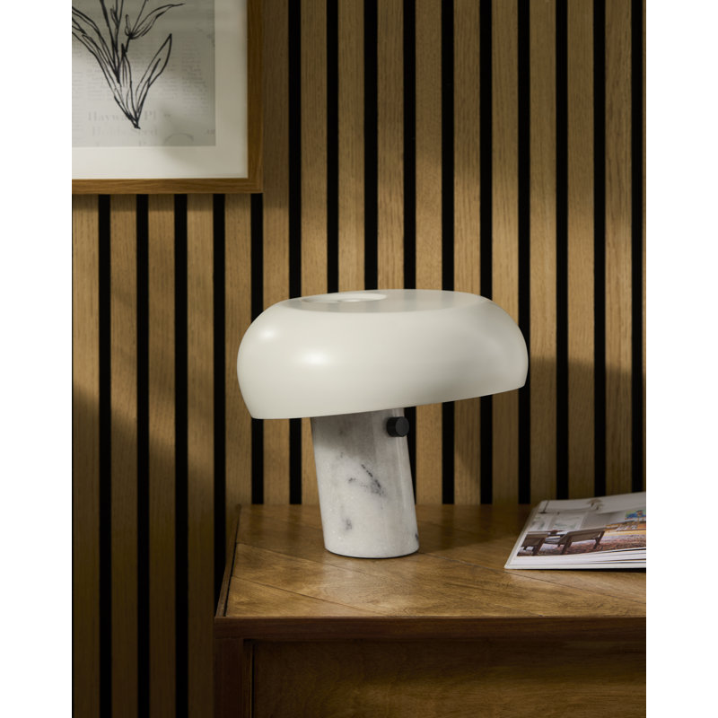 Lampe de table en marbre Knotts , Blanc, Blanc