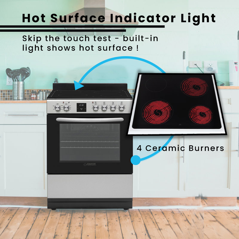 Equator Advanced Appliances Standalone 24" 2.4 Cubic Feet Ceramic burner Electric Free Standing Convection Range
