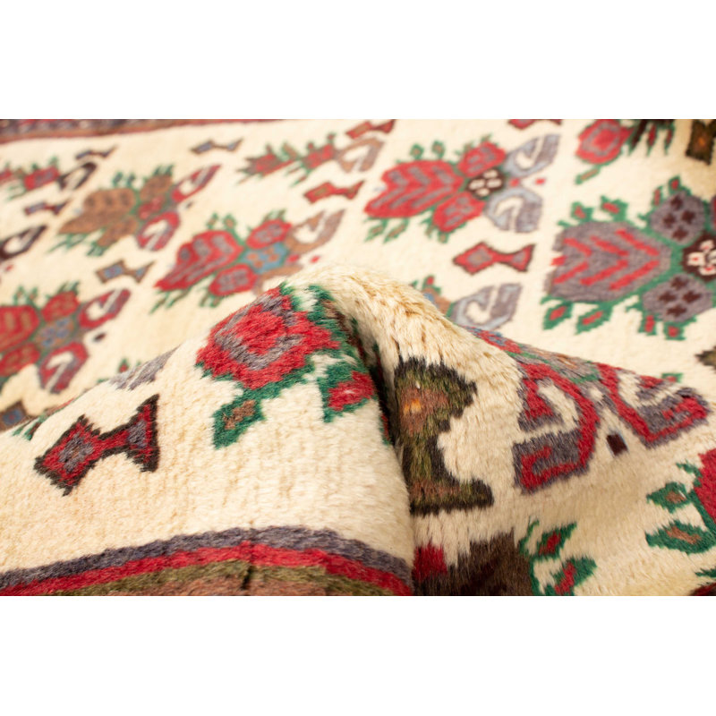 Tapis de couloir rouge unique en laine noué à la main style Keisari des années 1980 de 3 pi 3 po x 17 pi Joan