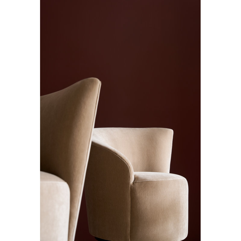 Caracole Swivel Barrel Chair, Beige