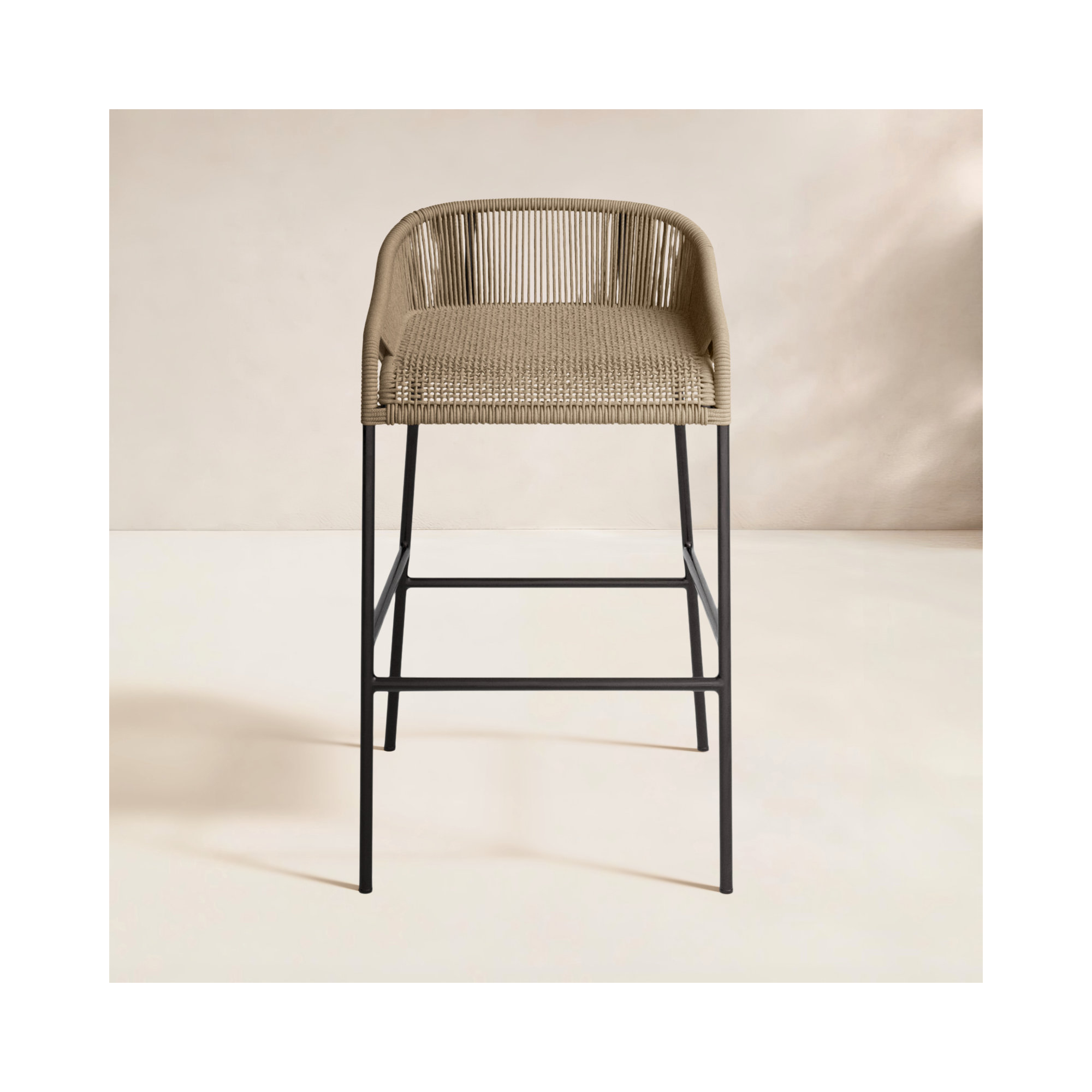 Belmont Powder Coated Aluminum Stool, 24" H, Taupe