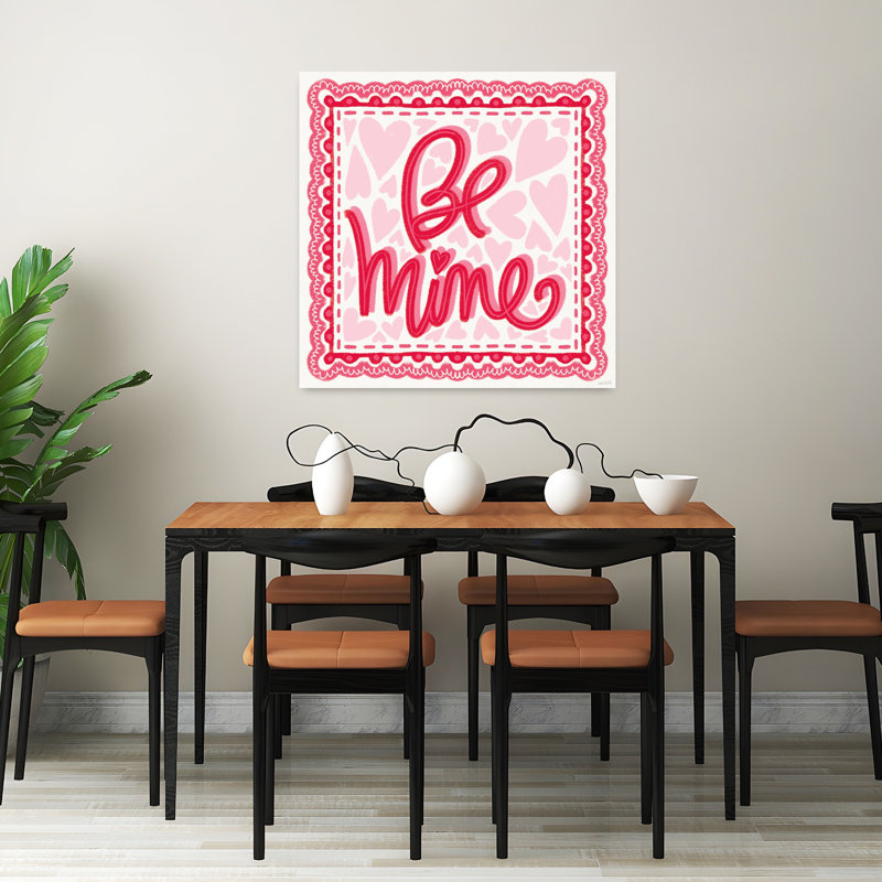 Art contemporain contemporain Sweet Hearts V avec Be Mine, H 32 po x l 32 po