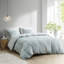 Housse de couette pour lit double / grand en coton, motif à rayures imprimées et attaches de coin à l'intérieur pour 3 pièces de lit, attaches