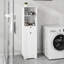 Armoire de trieur de linge inclinable à un compartiment et un tiroir - Blanc