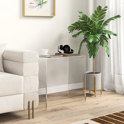 21" Long Acrylic Display Bedside Table - Clear, Modern Bedroom Coffee Desk Office