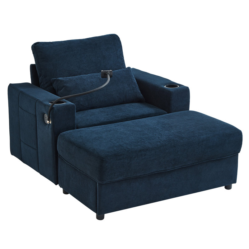 Canapé pour chaise longue de 42,5 po de largeur, Bleu