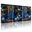 Plantes et fleurs, ensemble de 3 impressions sur toile à motif floral arche gothique bleu-1577363668