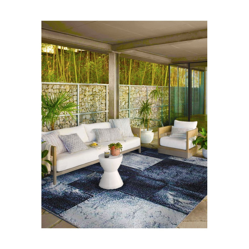 Tapis lavable à base géométrique doux, Sous-tapis carré 3 pi 3 po inclus