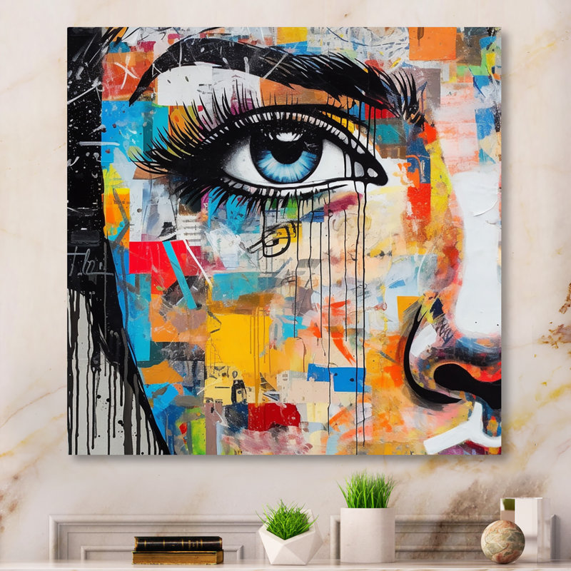 Art féminin, Portrait I - mode, art sur toile, H 16 po x l 16 po x P 1 po, Toile tendue