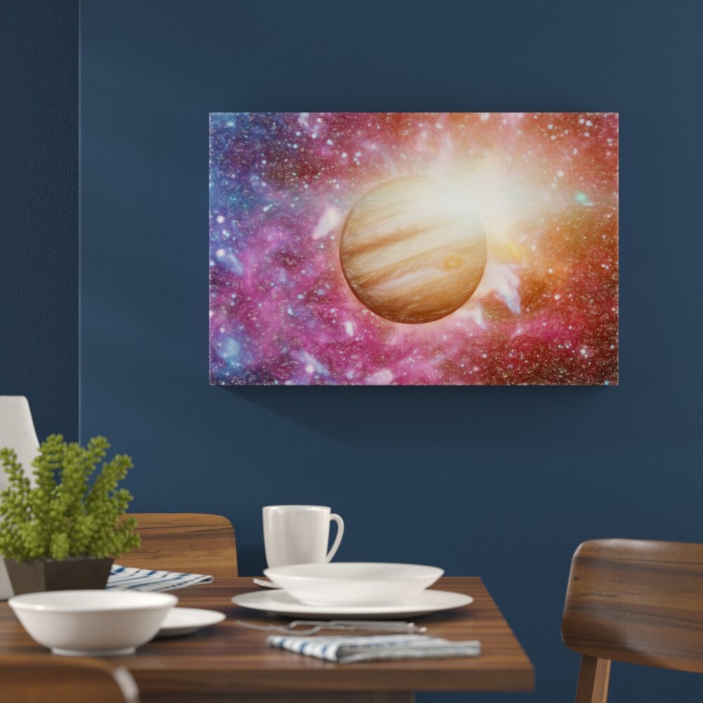 Leinwandbild „Planet Jupiter im Universum“, Grafikdruck