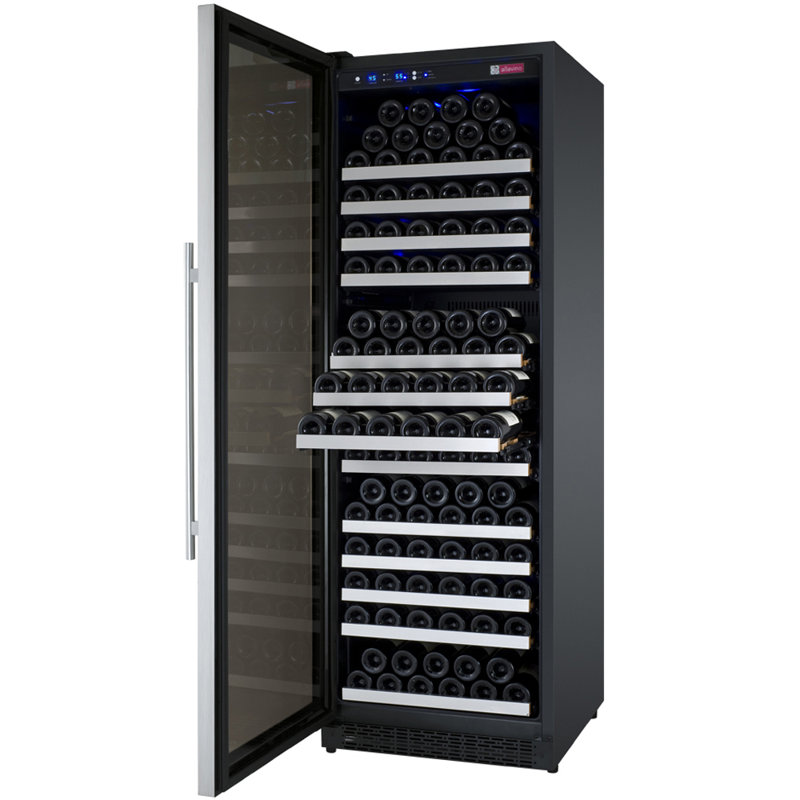 Allavino 24" Wide FlexCount II Tru-Vino 177 Bottle Single Zone Stainless Steel Left Hinge Wine Refrigerator, Left