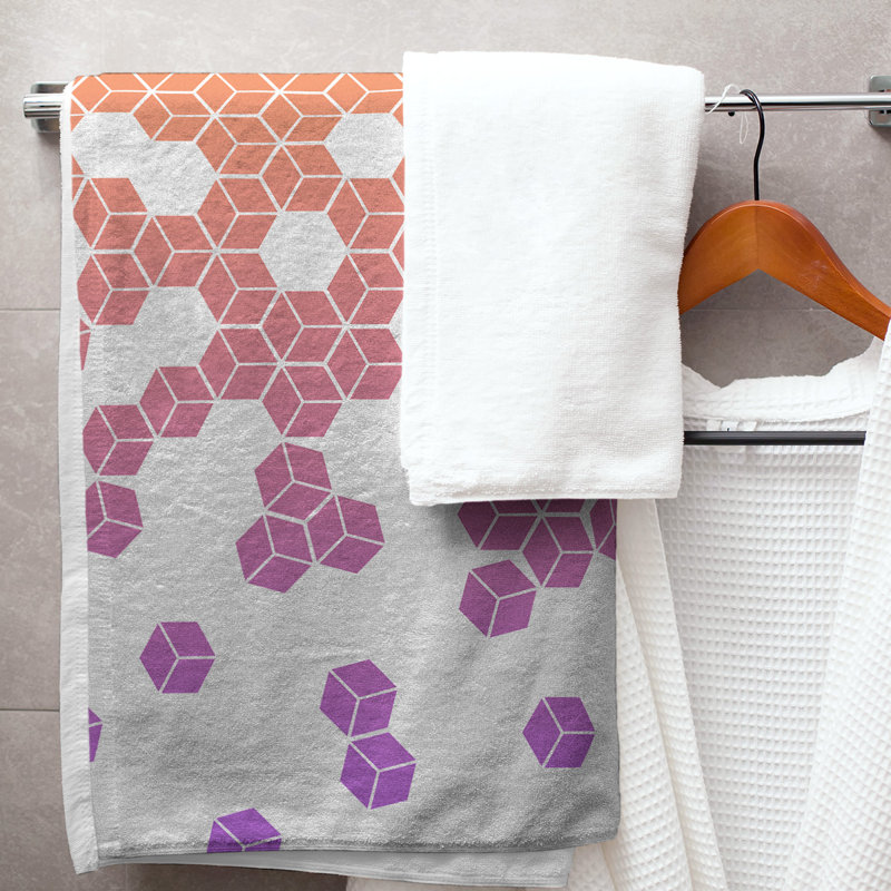Katelyn Elizabeth Cotton Blend Bath Towel, Sunset Ombre