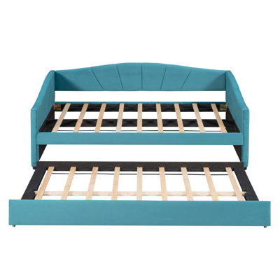 Upholstered Daybed Sofa Bed Twin Size With Trundle Bed And Wood Slat -  STYLISH, OKKK612-LP000412AAC