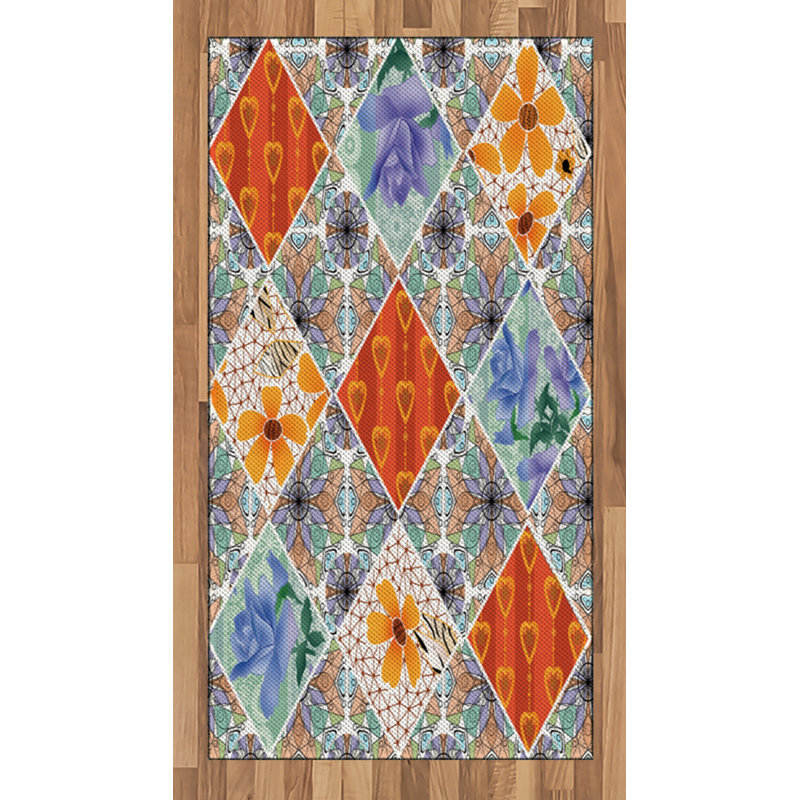 Floral High Density Long Fiber Poly Threads Decorative Area Rug Carpet, Rectangle 2'7" x 5'