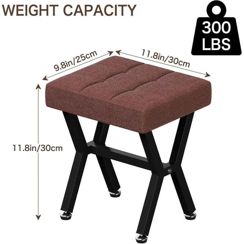 Living Room & Bedroom, Small Rectangular Stool, Soft Cushion For Comfort, Versatile Storage Solution