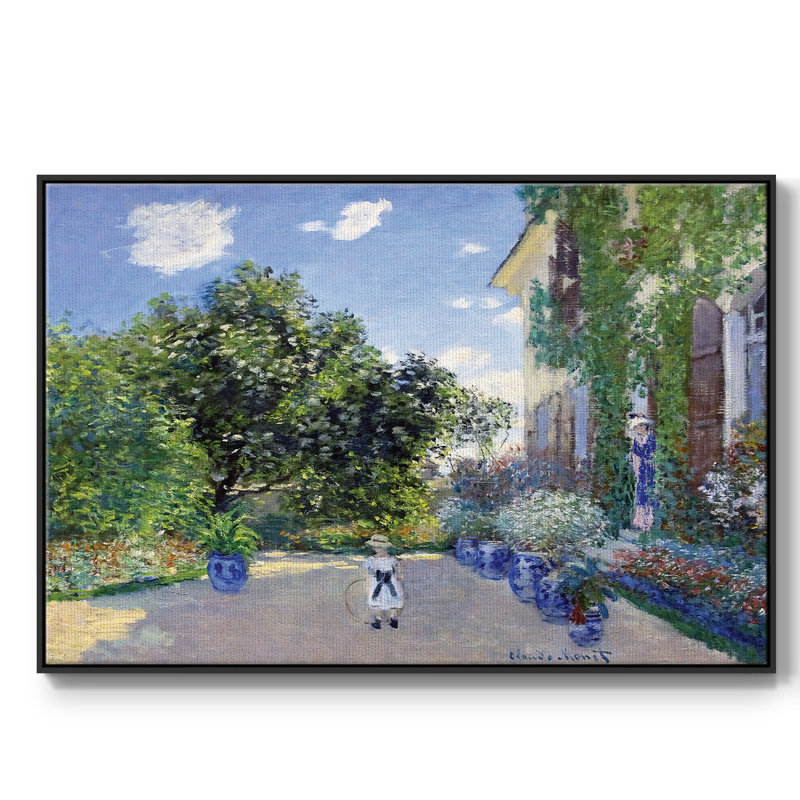 The Artist's House At Argenteuil, 1873, reproduction d'art sur toile, H 27 po x l 41 po x P 2 po, Noir