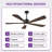 5-Blade Indoor Wood Ceiling Fan with Integrated LED Light, Remote Control, and Reversible Airflow-237166053-237166052
