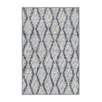 Tapis gris/bleu zone contemporaine
