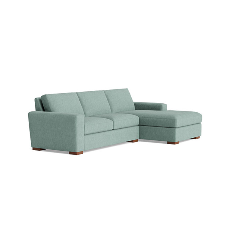 Couch Potato Chaise Sectional, Performance Weave - Spa, Right Hand Facing