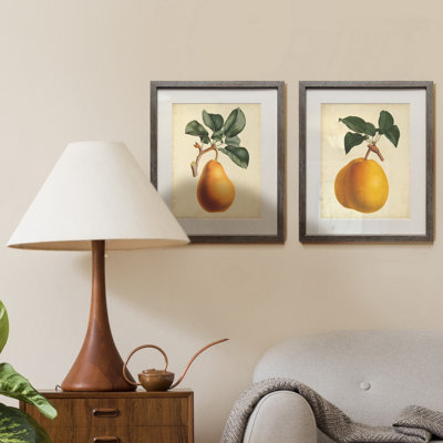 Simple Pears - ensemble de 2 reproductions encadrées sur papier