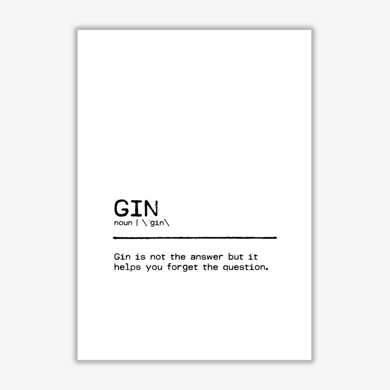 Gin Forget - Print, No Frame, 85 cm H x 60 cm W x 1 cm D