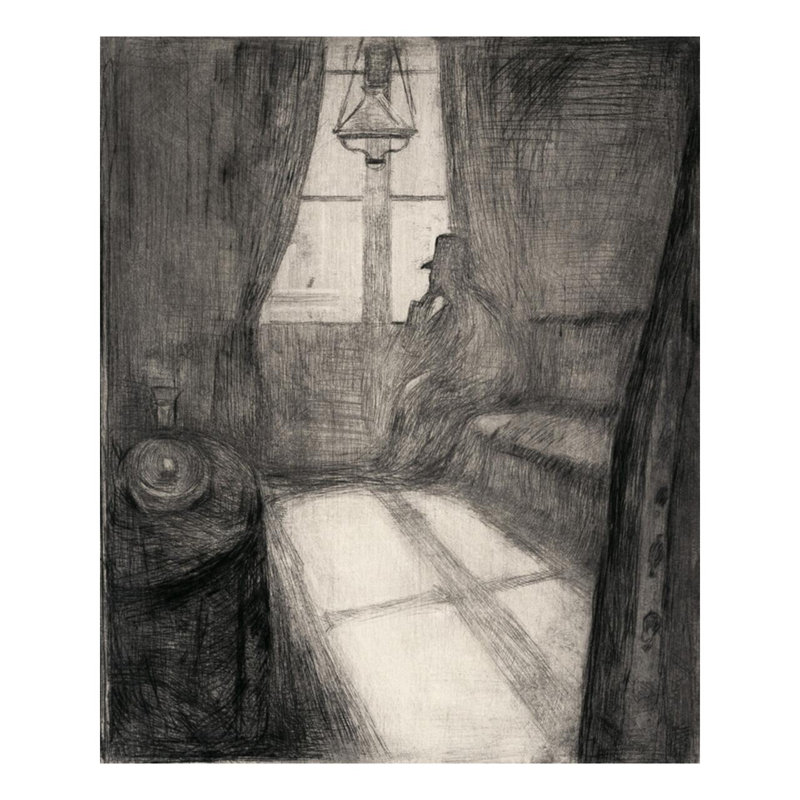 Clair de lune (nuit à Saint-Cloud) par Edvard Munch - Estampe numérique, H 40 po x l 32 po
