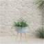 S / 2 DÉCORSEUR DE PIERREZZO 11/15 "AVEC PIEDS EN BOIS, GRIS