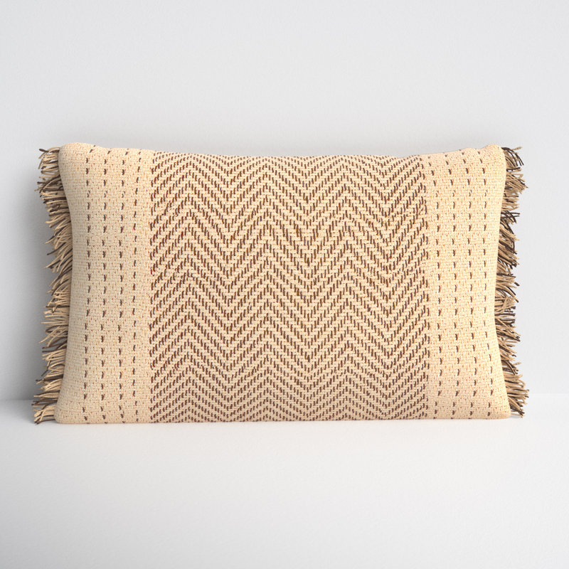 Carey Kantha Stitch Throw Pillow, Cover Only, Natural