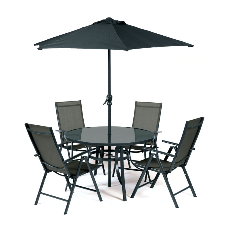 Ensemble repas 5 pièces avec parasol Ubon