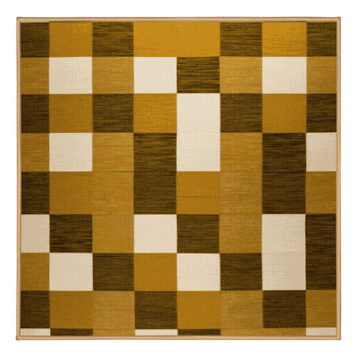 Machine Washable Botanical Brown Area Rug