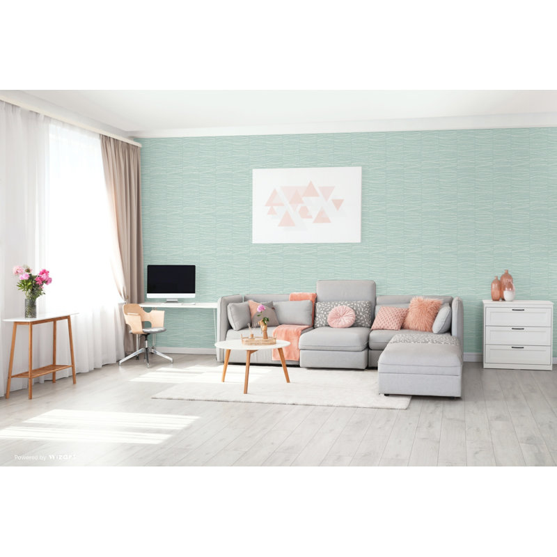 Calee 10m x 53cm Satin Paste the Wall Wallpaper Roll, Blue