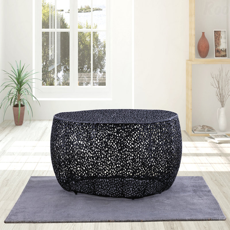 Table basse ovale, Noir