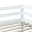Lit mezzanine double en bois d'hévéa avec échelle, blanc
