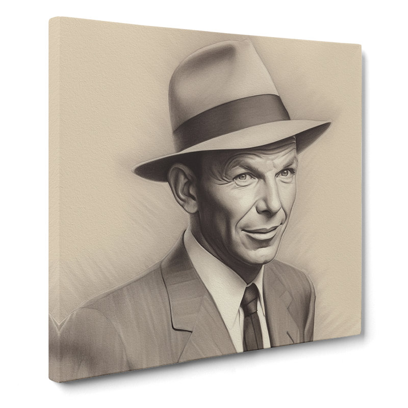 Frank Sinatra Drawing - Wrapped Canvas, 50cm H x 50cm W x 3cm D