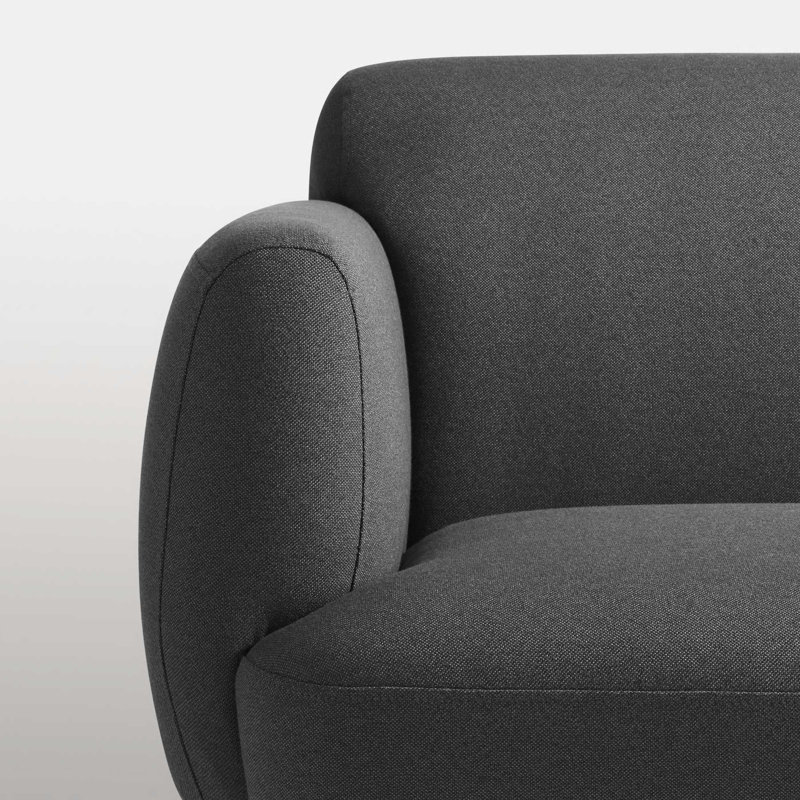 Puff Puff Sofa, Edwards Light Grey Crossweave, 31" H x 87" W x 35" D