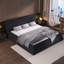 Très grand lit tapissier avec tête de lit de forme spéciale, bois massif et métal - lit plateforme Allure-294351156