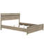 Lit grand format artisanal avec finition en bois naturel, style rustique moderne pour cadre de chambre à coucher en bois,