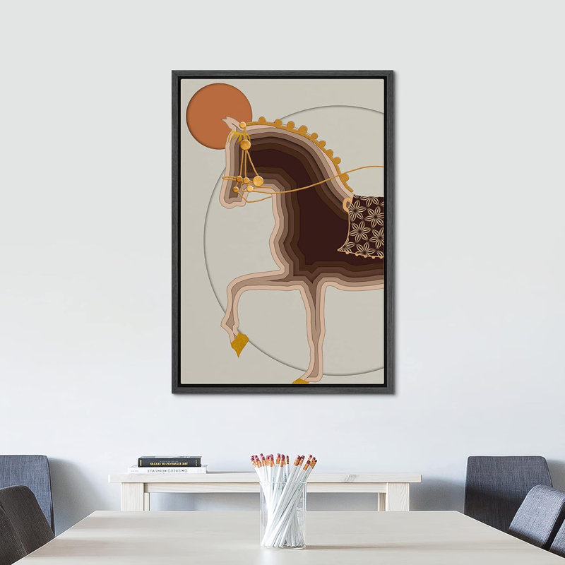 "IDÉE4WALL", reproduction d'art sur toile encadrée, décoration murale, style Mid-Century, H 24 po x l 16 po x P 1,5 po, Noir