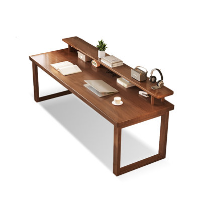 Bureau en bois massif avec bibliothèque