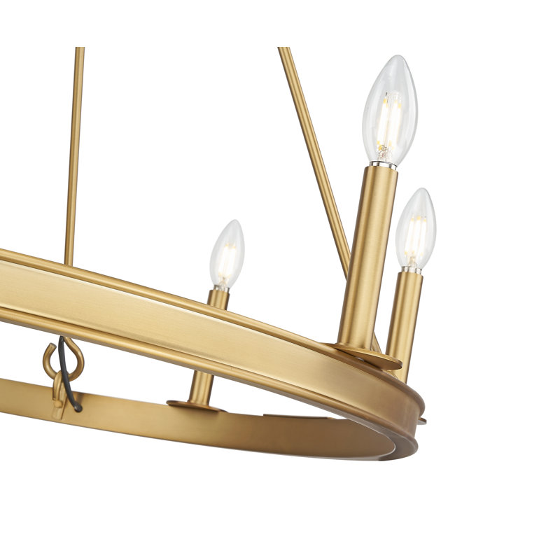Lustre 8 lumières en laiton frotté Parker
