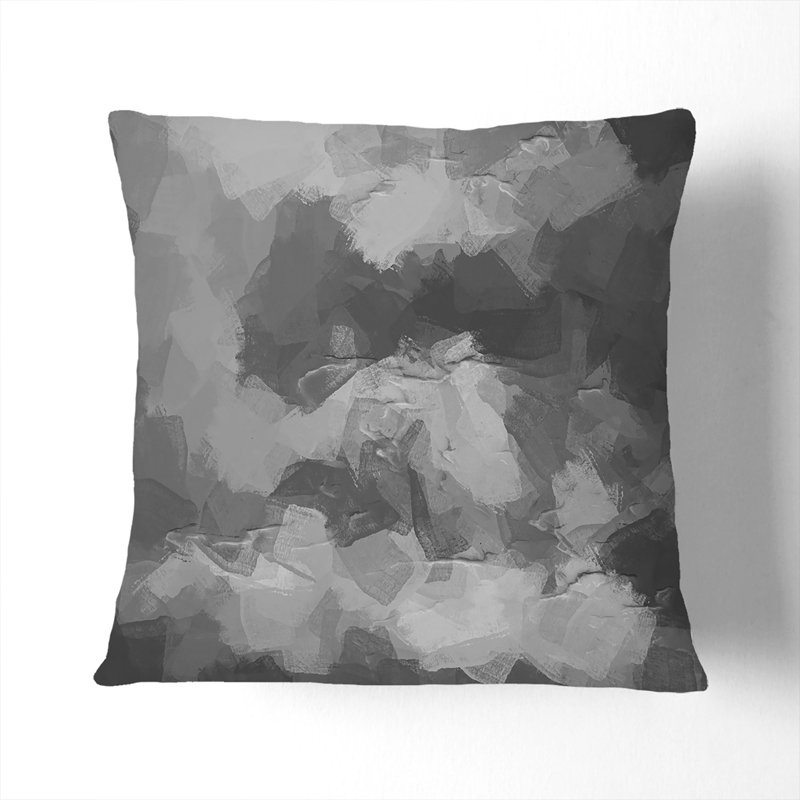 Abstract Square Cushion, White, 55cm H x 55cm W x 20cm D