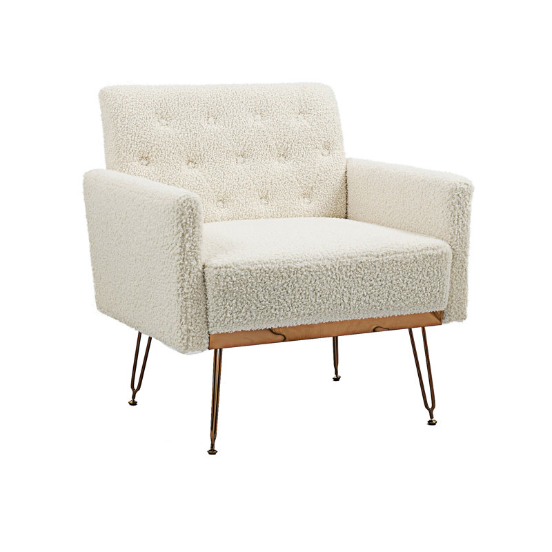 Fauteuil rembourré simple, Ourson blanc