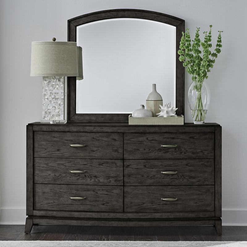 Drelan Upholstered Storage Bed, Dresser & Mirror Bedroom Set, Queen, Dark Brown