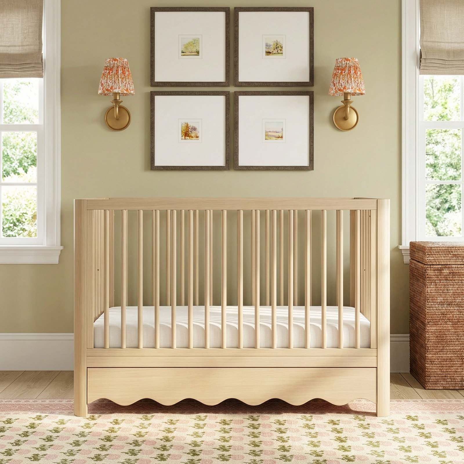 Casablanca Pine 5-in-1 Convertible Crib, Driftwood